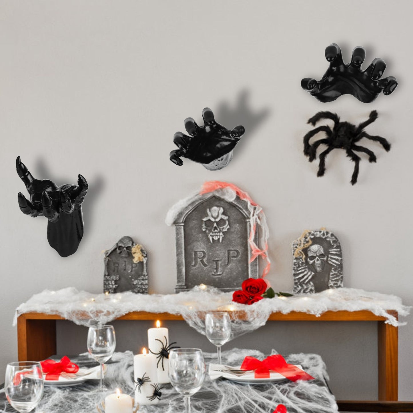 Creepy Candle Hands – Gothic Halloween Wall Decoration