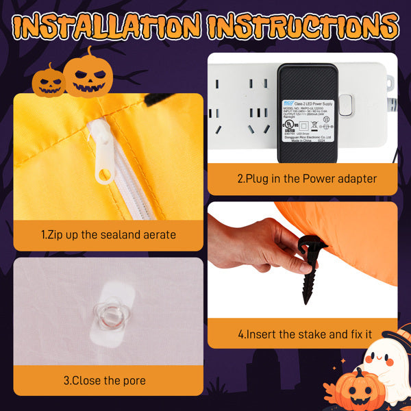 🎃 Hauntique™ 8ft Inflatable Pumpkin Candy Set – Lighted Halloween Yard Decoration