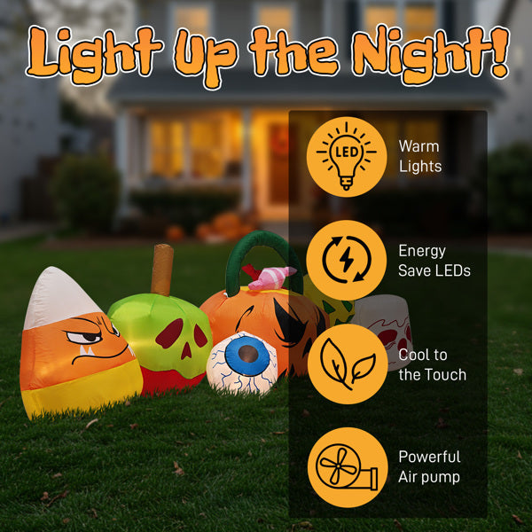 🎃 Hauntique™ 8ft Inflatable Pumpkin Candy Set – Lighted Halloween Yard Decoration