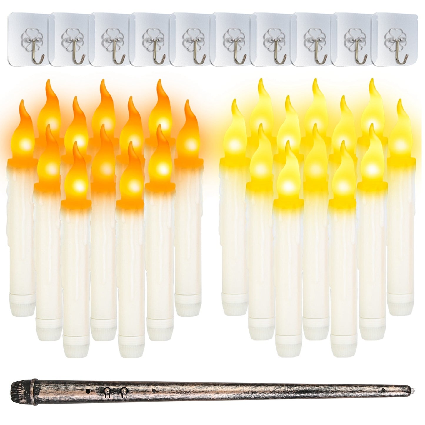 ✨ 12 Floating LED Magic Candles – Remote-Controlled Hanging Lights with Magic Wand