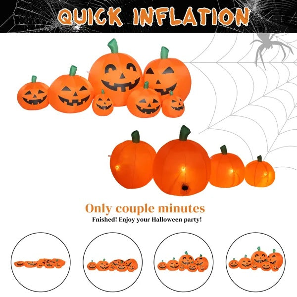 Piece Inflatable Pumpkin LED String Lights – Spooky Halloween Yard &amp; Home Decoration 