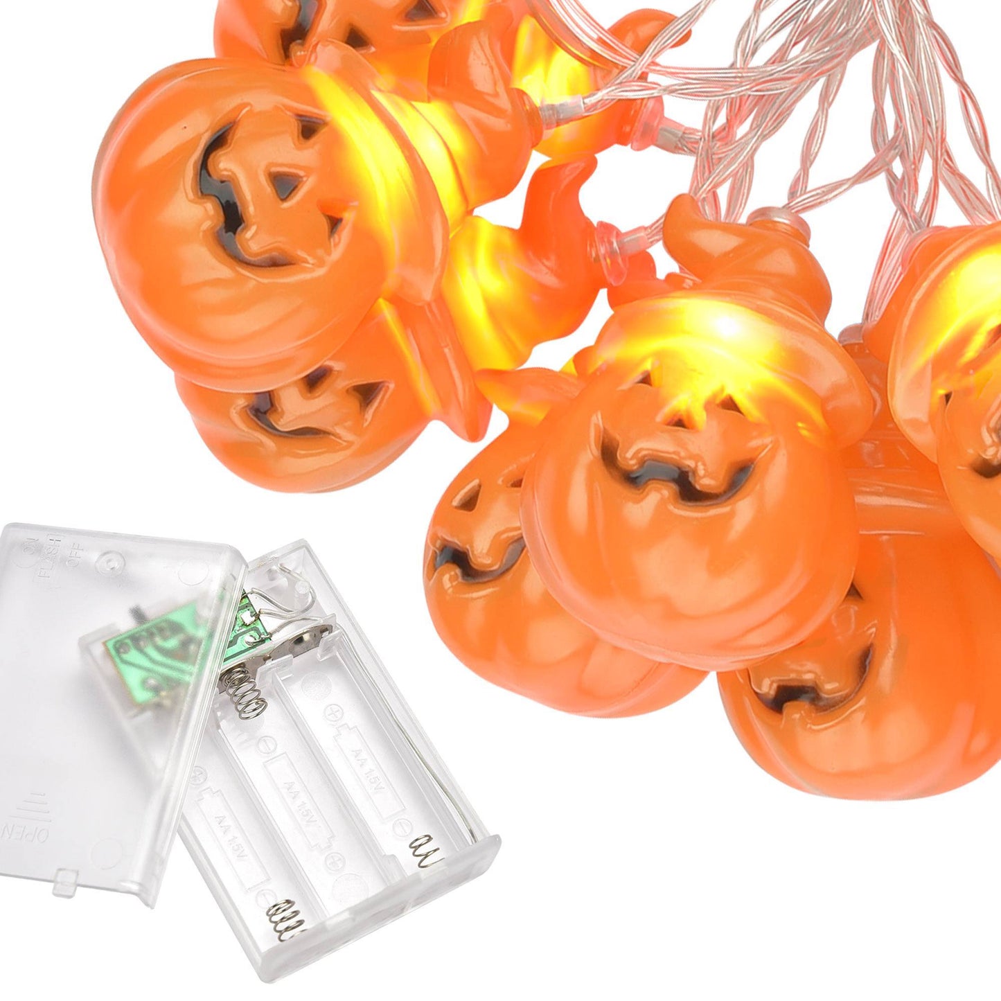 Halloween LED String Lights – Pumpkin, Ghost & Bat Decorations for Spooky Home Decor | Hauntique™