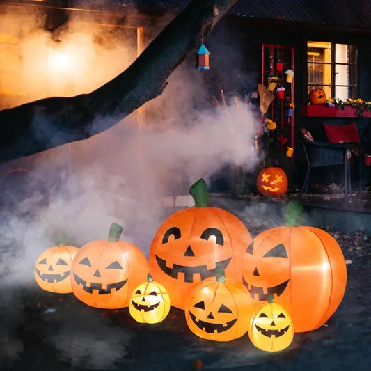Piece Inflatable Pumpkin LED String Lights – Spooky Halloween Yard &amp; Home Decoration 