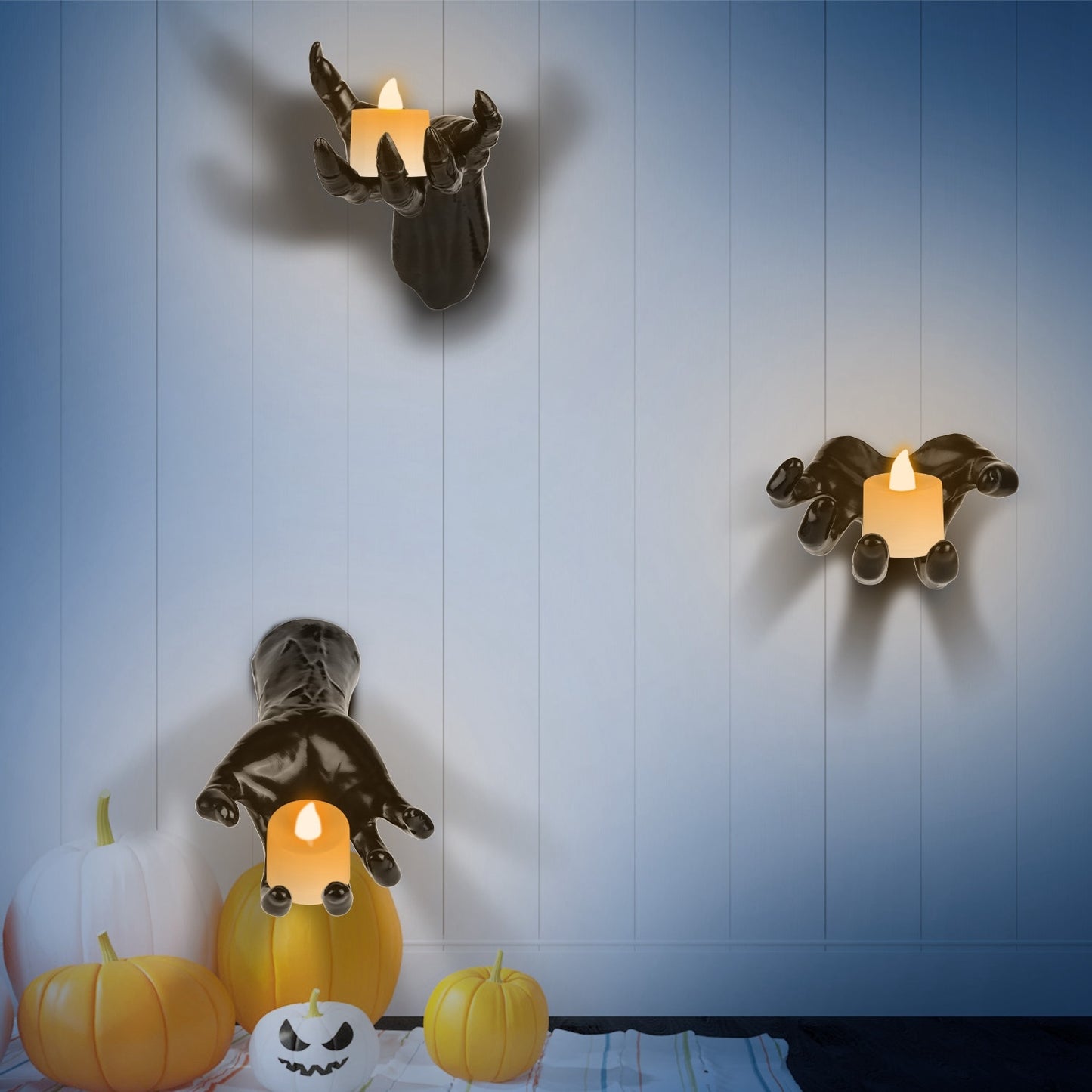 Creepy Candle Hands – Gothic Halloween Wall Decoration 