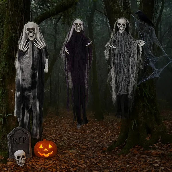 Hanging Skeleton Ghosts – 3PCS Halloween Outdoor Decor 