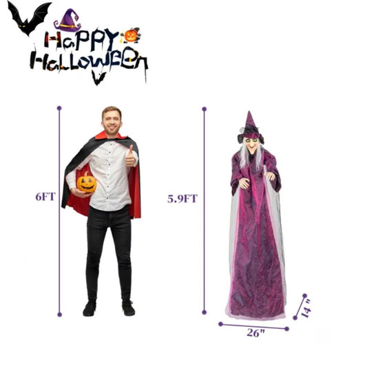 71in Life-Size Talking Hanging Witch – Halloween Decor 