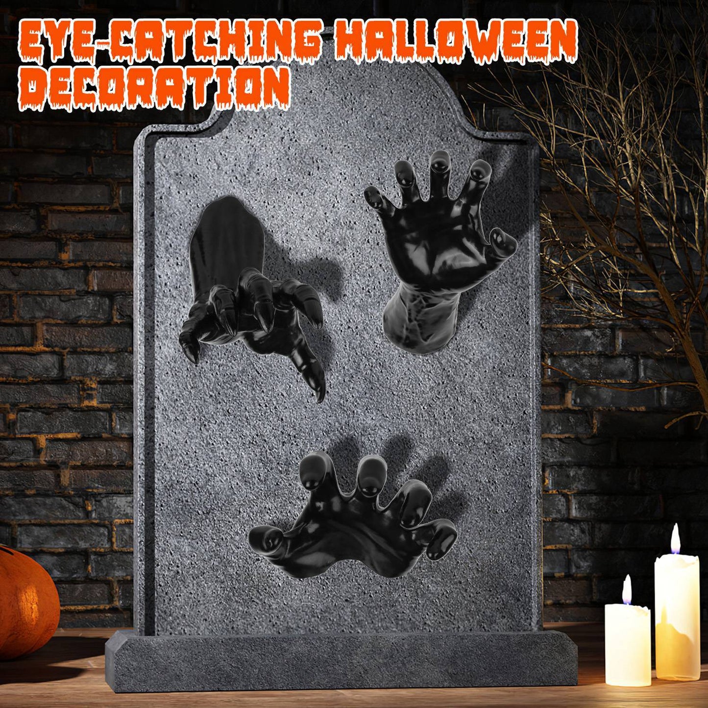 Creepy Candle Hands – Gothic Halloween Wall Decoration 