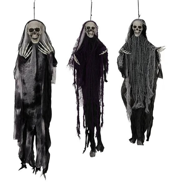 Hanging Skeleton Ghosts – 3PCS Halloween Outdoor Decor 