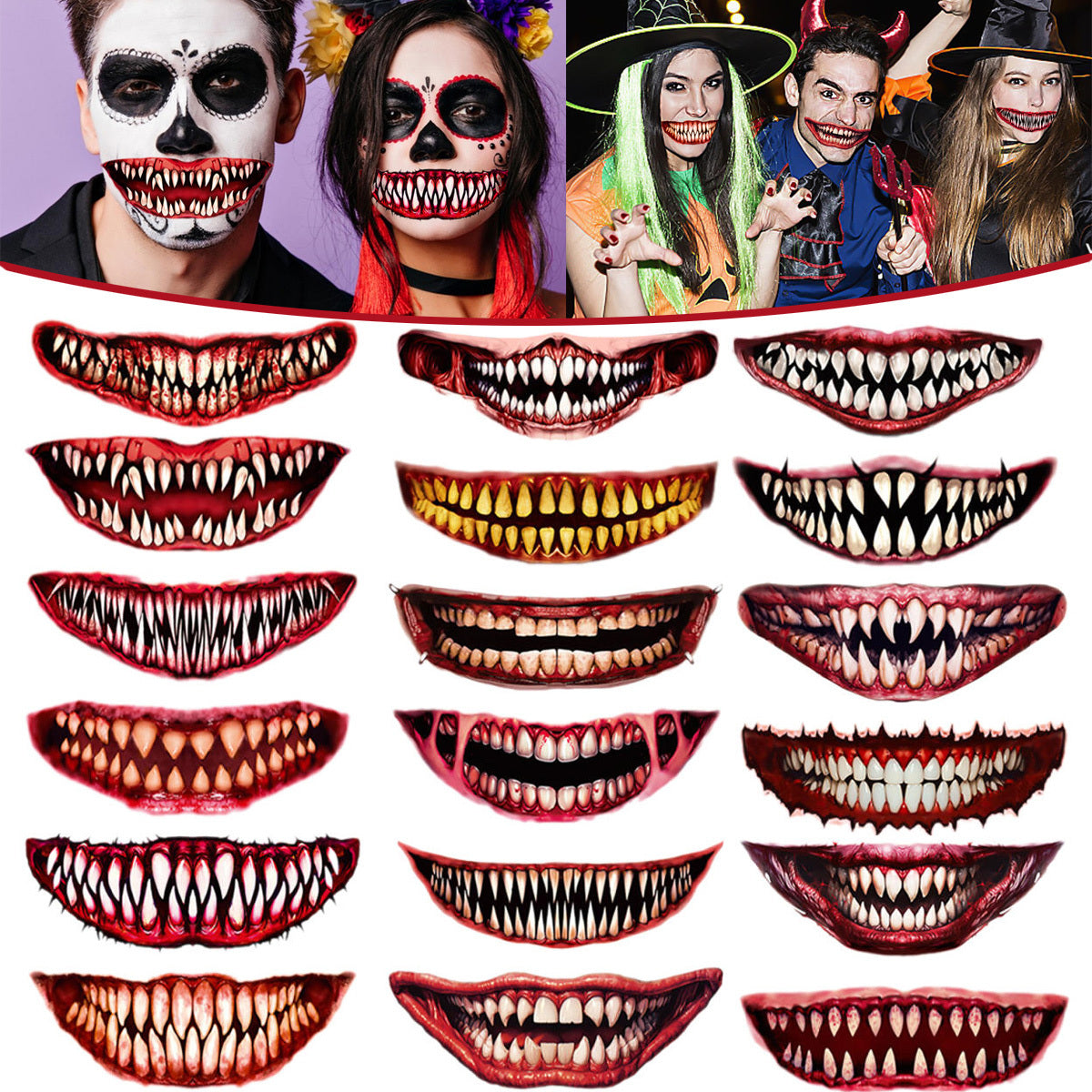 18 Sheets Halloween Temporary Tattoo Stickers | Hauntique™