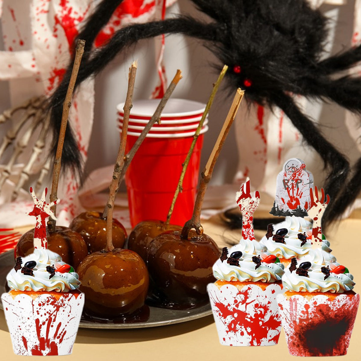 Halloween Cupcake Toppers – 48PCS Spooky Party Picks 