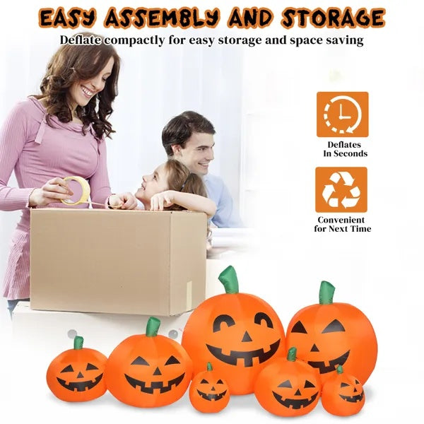 Piece Inflatable Pumpkin LED String Lights – Spooky Halloween Yard &amp; Home Decoration 