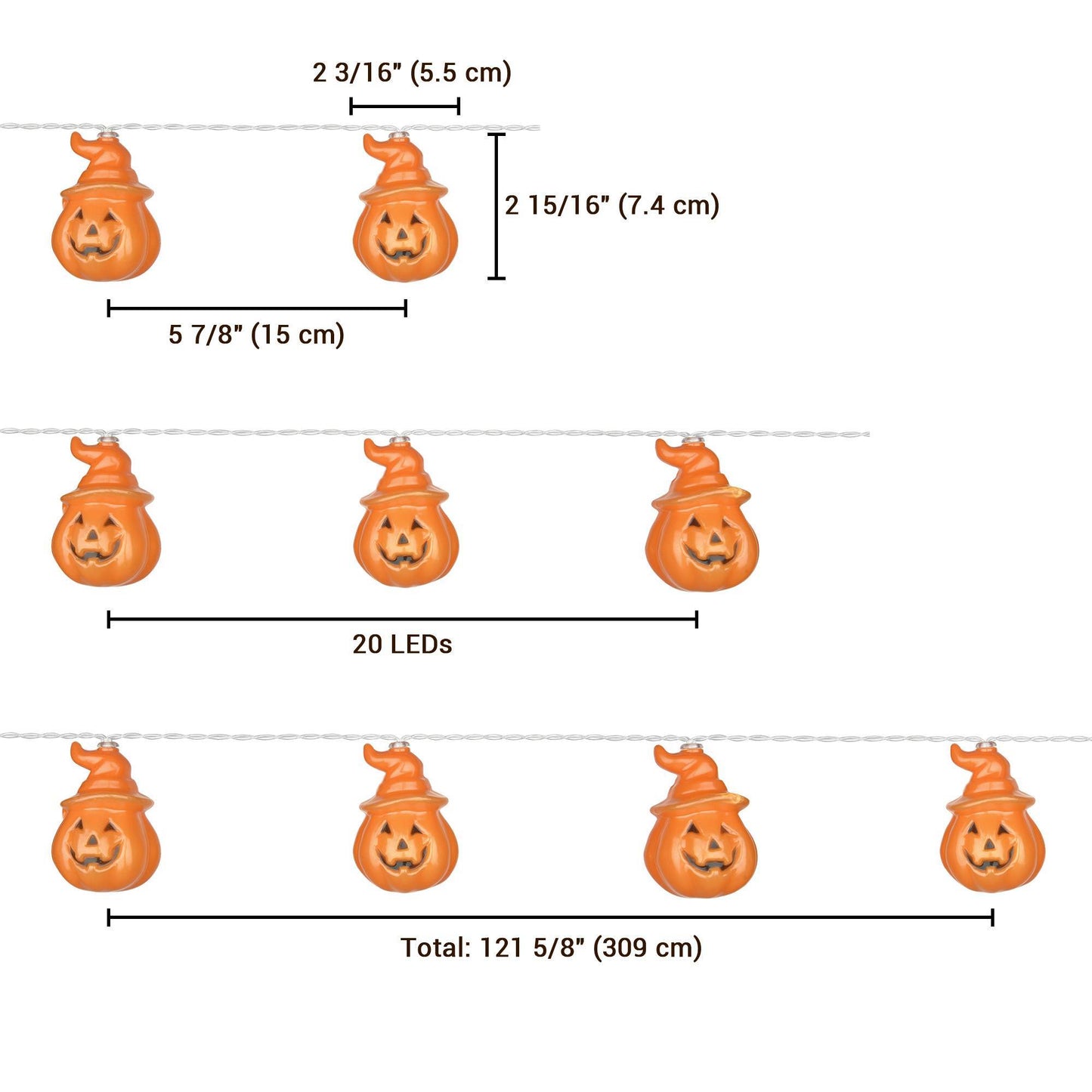 Halloween LED String Lights – Pumpkin, Ghost & Bat Decorations for Spooky Home Decor | Hauntique™