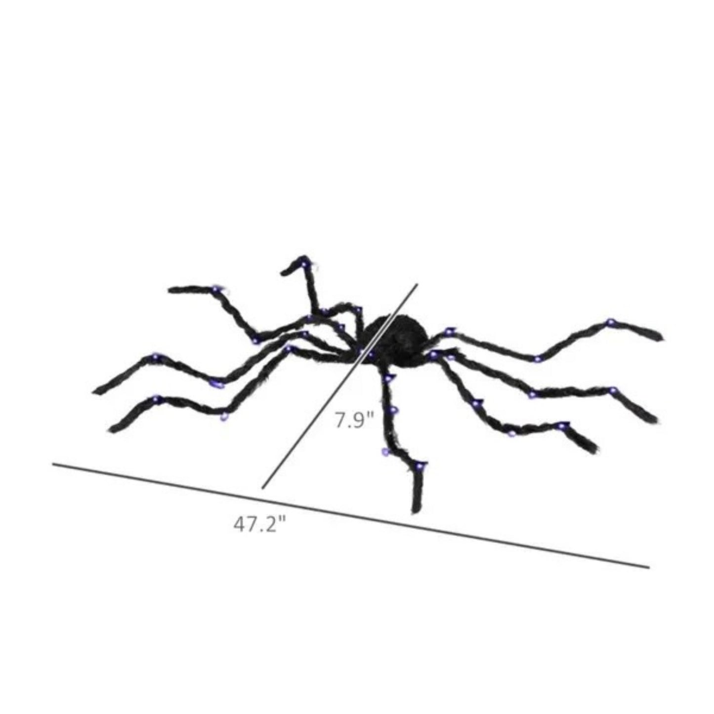 Giant Hairy Halloween Spider – Bendable Legs, Realistic Red Eyes