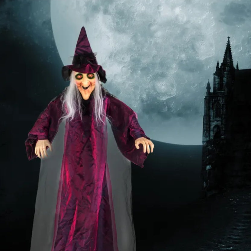 71in Life-Size Talking Hanging Witch – Halloween Decor 