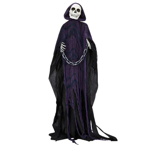 💀 Hauntique™ 6ft Grim Reaper with Chains – Sound-Activated Life-Size Halloween Animatronic