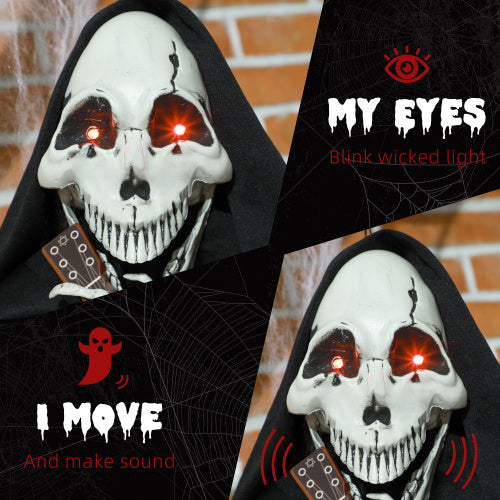 🎸 Hauntique™ Guitar Grim Reaper – 4.3ft Animated Halloween Skeleton with Music, Motion & LED Eyes