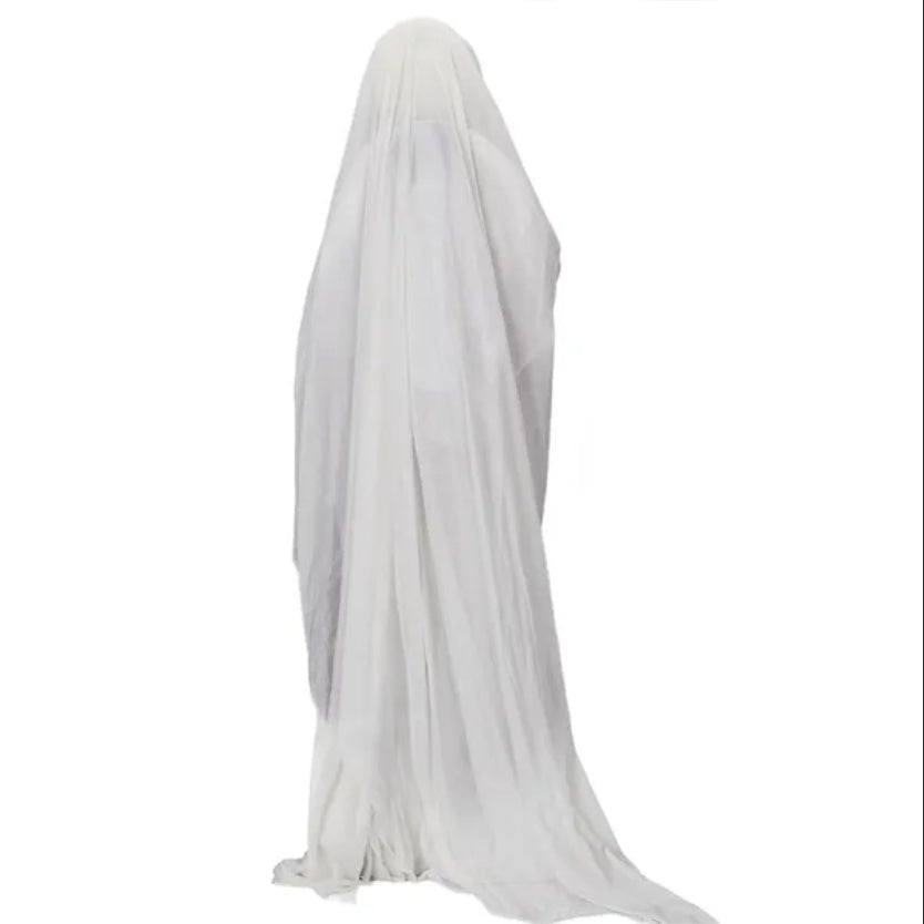 👻 Hauntique™ 4.3ft Sound-Activated Ghost with Trident & Green Lights – Animated Halloween Yard Prop