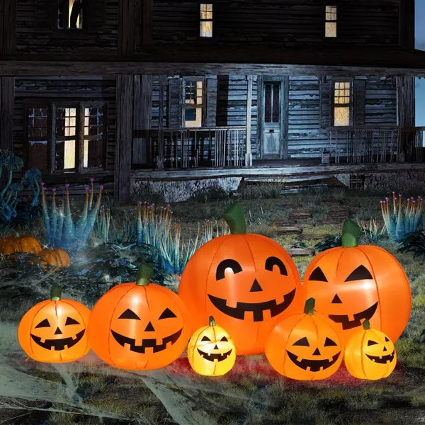 Piece Inflatable Pumpkin LED String Lights – Spooky Halloween Yard &amp; Home Decoration 