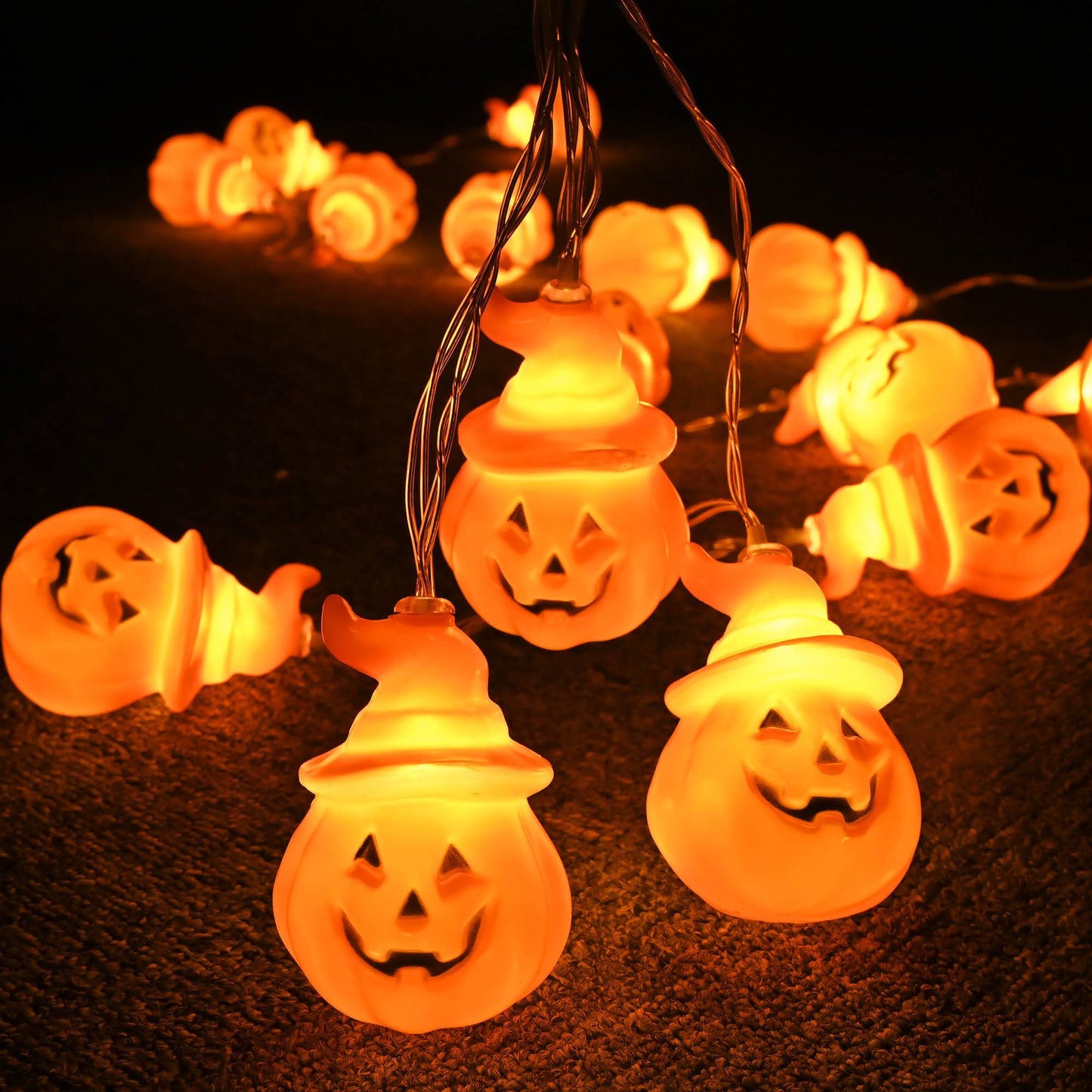 Halloween LED String Lights – Pumpkin, Ghost & Bat Decorations for Spooky Home Decor | Hauntique™